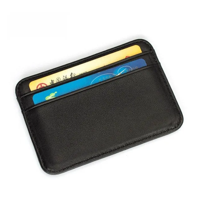 New 100% Sheepskin Genuine Leather Credit Card Case Mini ID Card Holder Small Purse For Man Slim Men's Wallet Cardholder