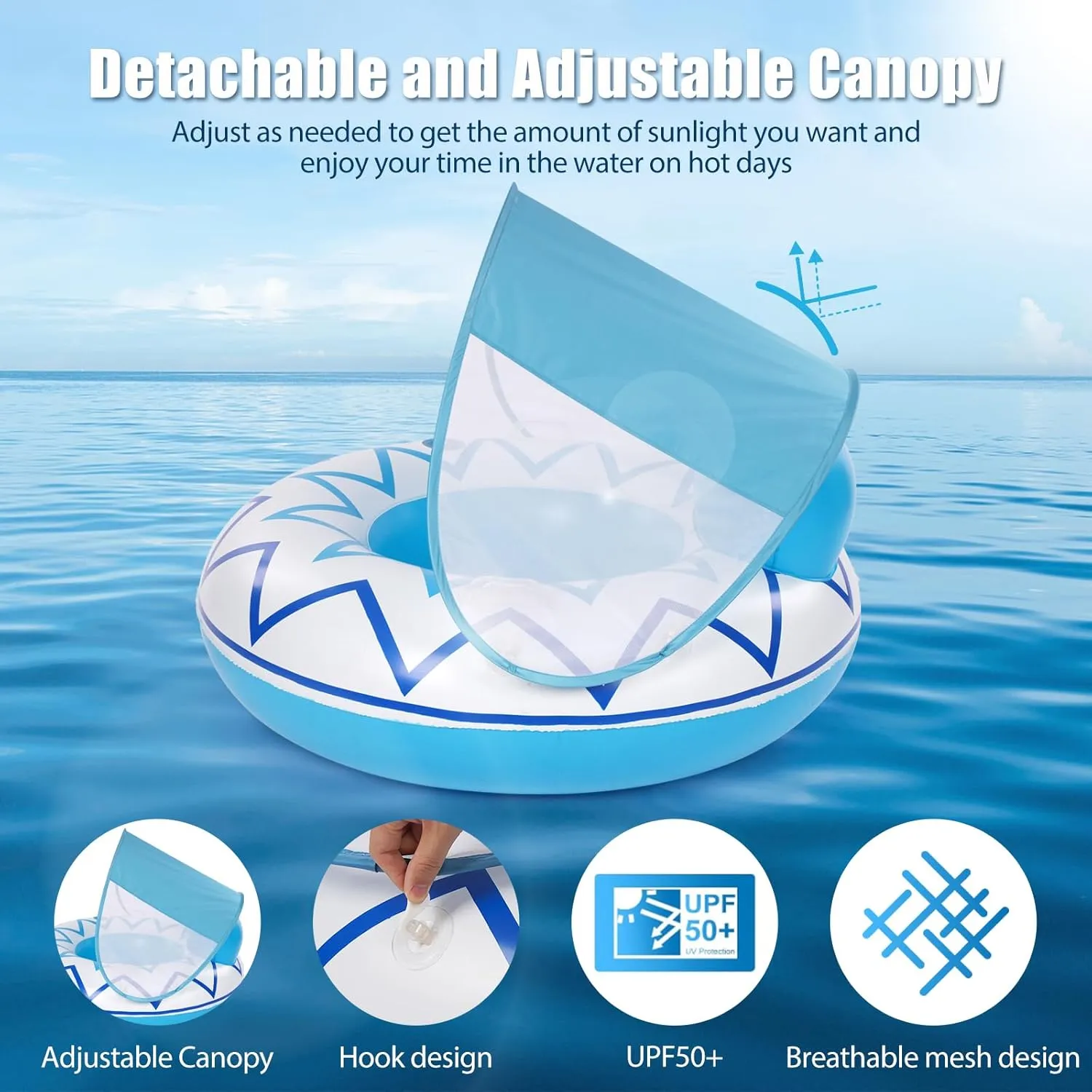 New & Upgraded Heavy Duty Inflatable Pool Floa-Premium Water Float to Lounge Above Lake and River,2 Cup Holders & Durable Grab Handles Pool Party Toys for Adults