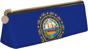 New Hampshire state flag print Triangle Box Multi functional Makeup Bag, Office Travel and Daily Stationery Storage