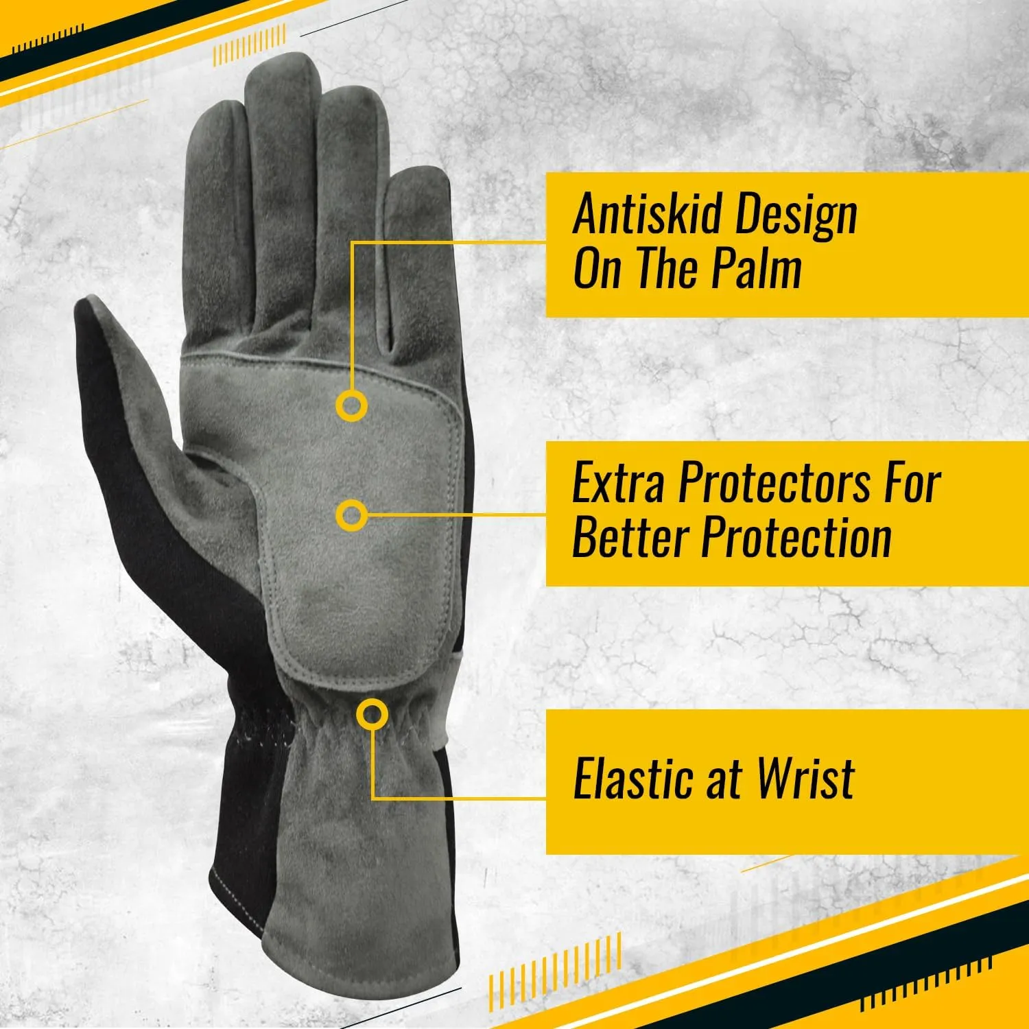 New Nomex & Leather Car Racing Gloves, Fire Retardant, Driving, Flying, Pilot, Gloves for Race Car Drivers, Flame Resistant Motorsport Gloves, Black and Grey