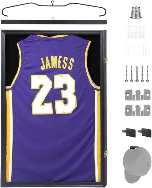 Nice C Sports Card & Jersey Display Case with LED Light, 98% UV Protection, Acrylic, Lockable, Purple, 35"35"35 Inches, 2.5 x 3.5 Inch Frame