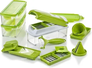 Nicer Dicer Smart Julietti (16 Pieces) Vegetable Cutter Spiral Cutter Multifunctional Cutter Mandolin Chopper Manual for Cutting Dicing Slicing Peel Julienne