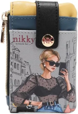 Nicole Lee NIKKY Mini Card Holder, Vegan Leather, Spacious Interior (URBAN COFFEE DREAM)