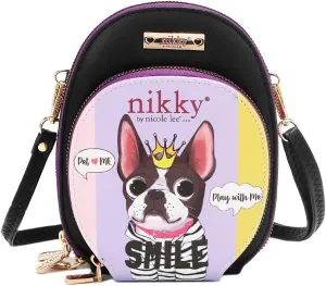 Nicole Lee NIKKY Multi-Pocket Small Crossbody Bag, Vegan Leather (BEST BUDDIES)
