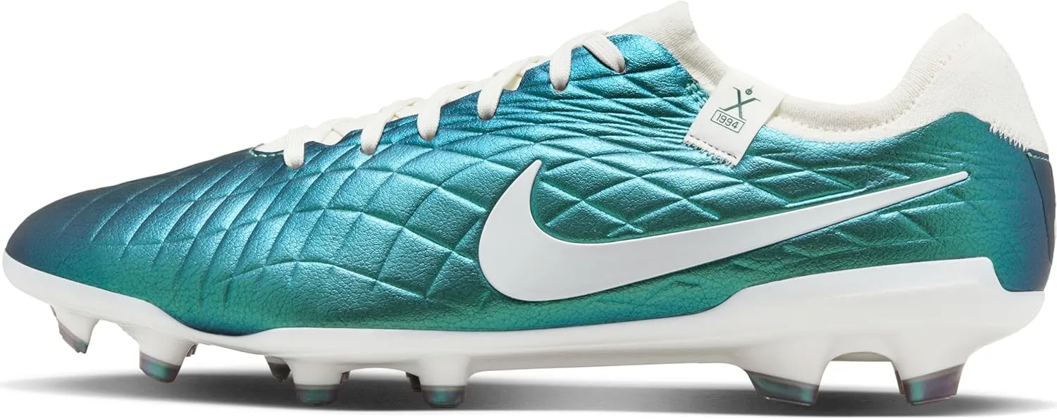 Nike Tiempo Emerald Legend 10 Pro FG Low-Top Soccer Cleats (FQ3248-300, Dark Atomic Teal/Sail) Size 7.5