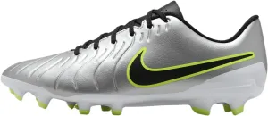 Nike Tiempo Legend 10 Club Multi-Ground Low-Top Soccer Cleats (DV4344-001, Metallic Silver/Volt/Black)