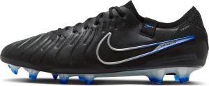 Nike Tiempo Legend 10 Elite Firm-Ground Low-Top Soccer Cleats (DV4328-040, Black/Hyper Royal/Chrome) Size 5