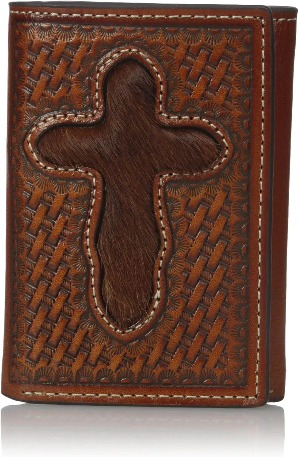 Nocona Men's Pro Hair Cross Inlay Trifold