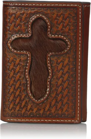 Nocona Men's Pro Hair Cross Inlay Trifold