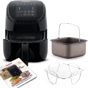 NUWAVE Brio 3-Quart Digital Air Fryer One-Touch Digital Controls, 6 Easy Presets, Precise Temperature Control, Recipe Book, Wattage Control, Preheat and Reheat