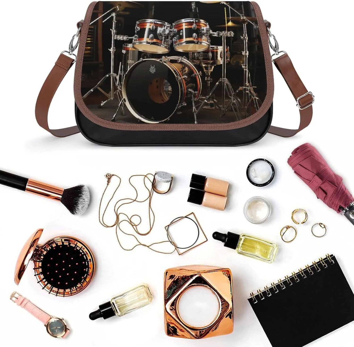 Ocean Wave Crossbody Bags for Women,PU Leather Tote Bag for Women,Shoulder Bag Purse for Work Shopping Travel