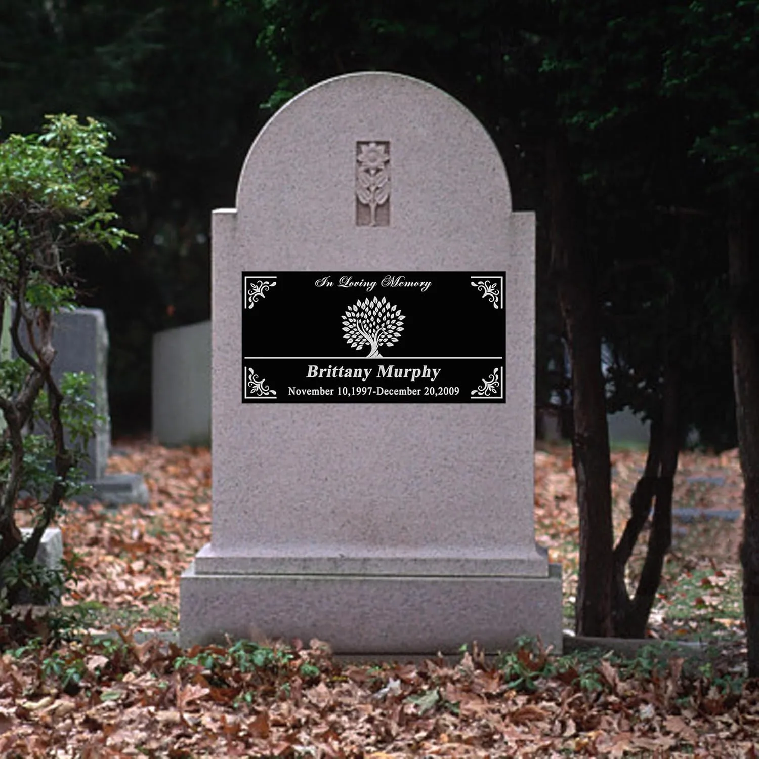 ODB Personalized Tombstones for Graves with Photo Name, Headstones for Graves for Human, Grave Markers for Cemetery for Humans 12x6 inches (30x15cm)