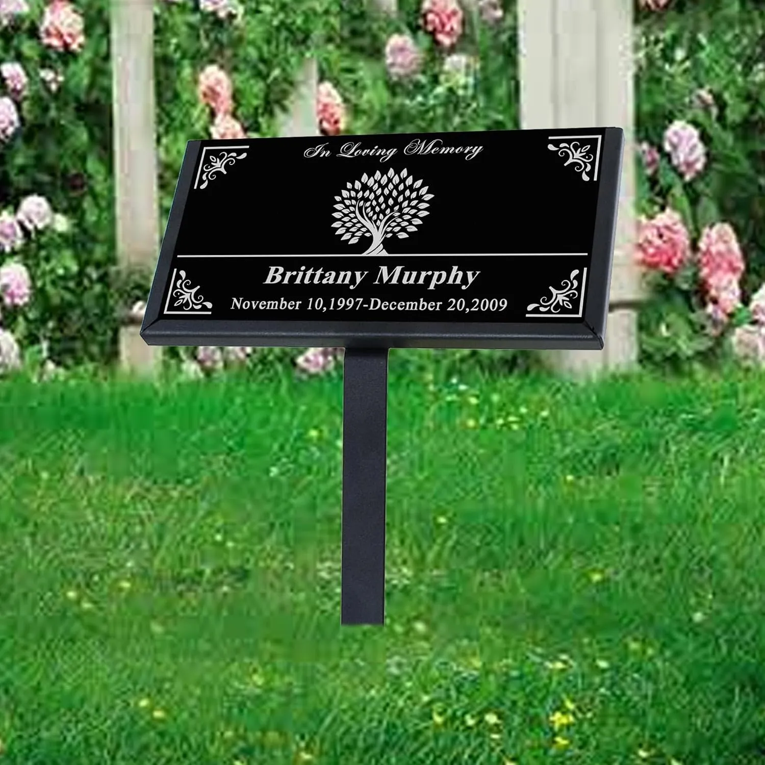 ODB Personalized Tombstones for Graves with Photo Name, Headstones for Graves for Human, Grave Markers for Cemetery for Humans 12x6 inches (30x15cm)