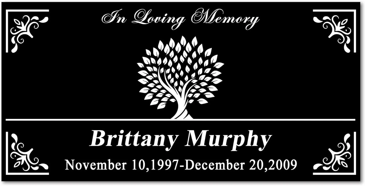ODB Personalized Tombstones for Graves with Photo Name, Headstones for Graves for Human, Grave Markers for Cemetery for Humans 12x6 inches (30x15cm)