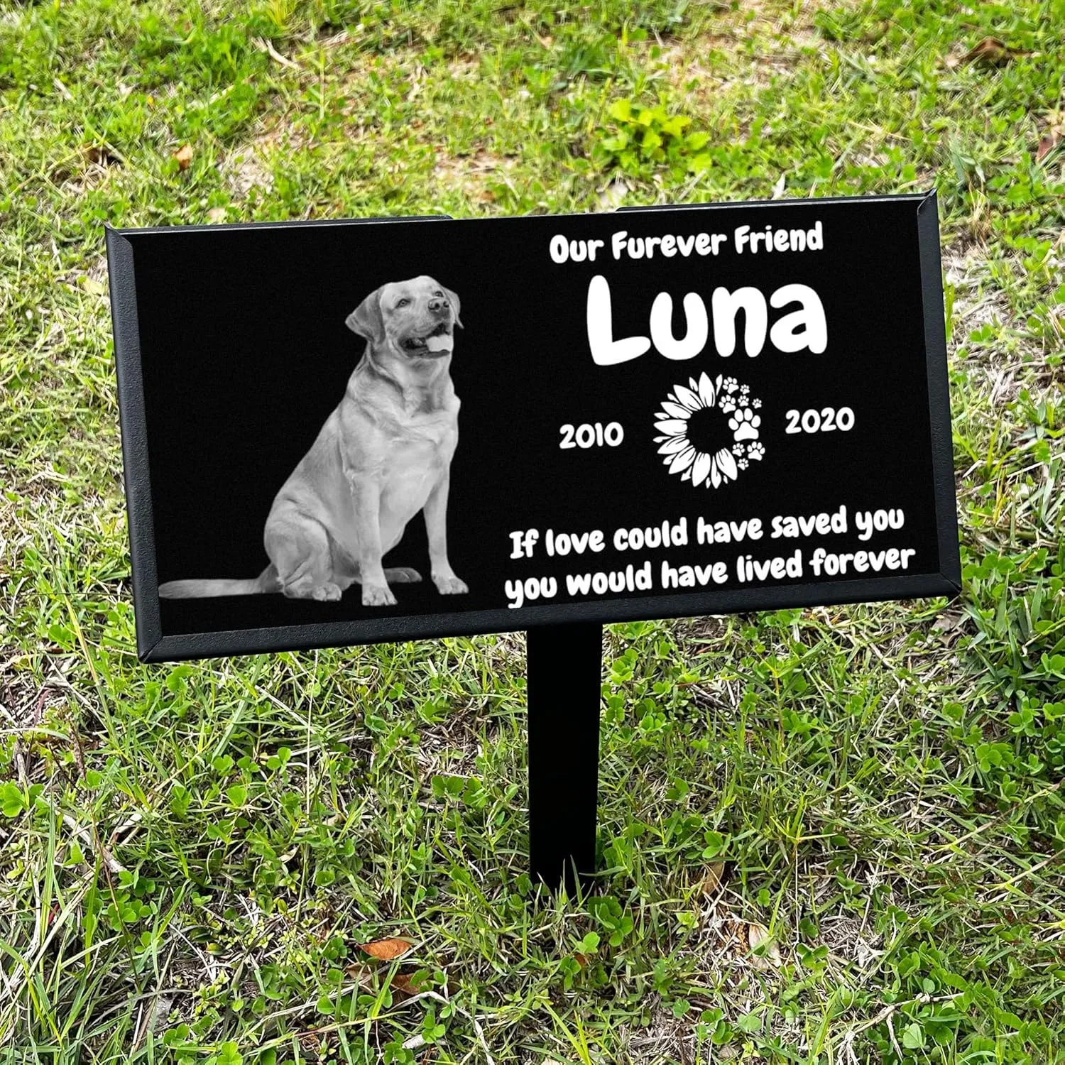 ODB Personalized Tombstones for Graves with Photo Name, Headstones for Graves for Human, Grave Markers for Cemetery for Humans 8x4 inches (20x10cm)