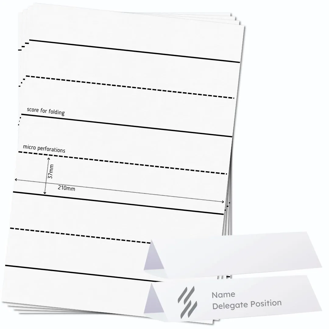 OfficeGear Wide Tent Cards 4-Up: Perforated Printable Cards - 55 Sheets / 220 Cards with Free Template
