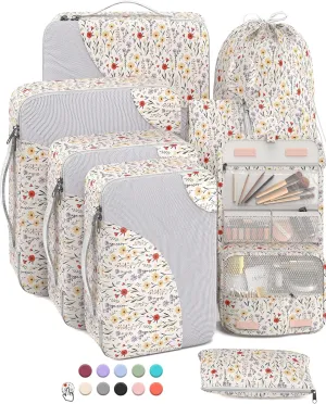 OlarHike 8 Set Packing Cubes for Travel, Sturdy Suitcase Organizer in 4 Sizes (Extra Large, Large, Medium, Small), OlarHike Luggage Cubes with Toiletry Bag, Essentials for Cruise Ship Gifts for Women