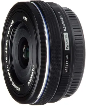 OM SYSTEM OLYMPUS M.Zuiko Digital 14-42mm F3.5-5.6 EZ Black For Micro Four Thirds System Camera, Compact 3x zoom Lens