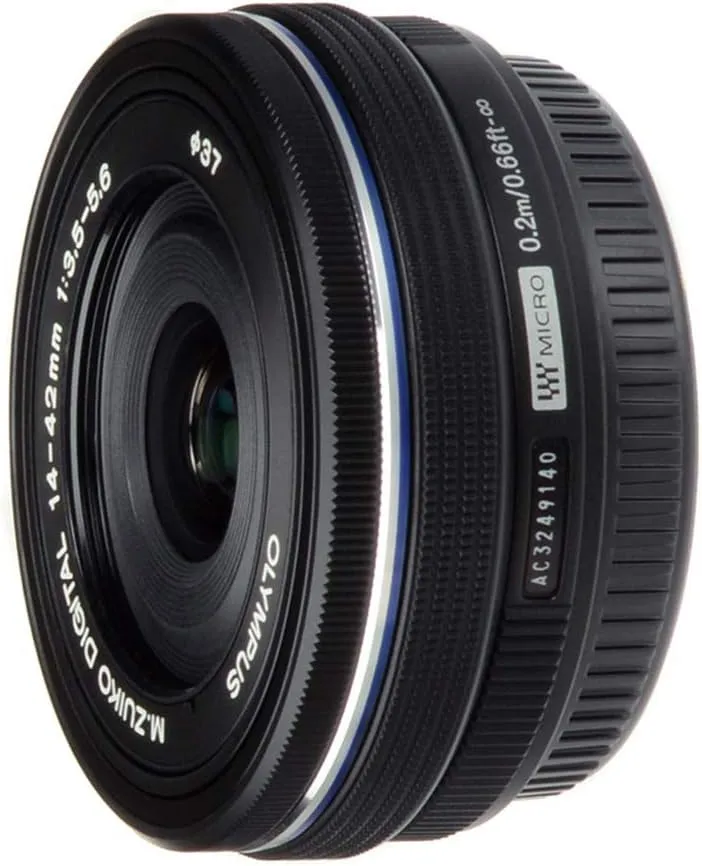 OM SYSTEM OLYMPUS M.Zuiko Digital 14-42mm F3.5-5.6 EZ Black For Micro Four Thirds System Camera, Compact 3x zoom Lens
