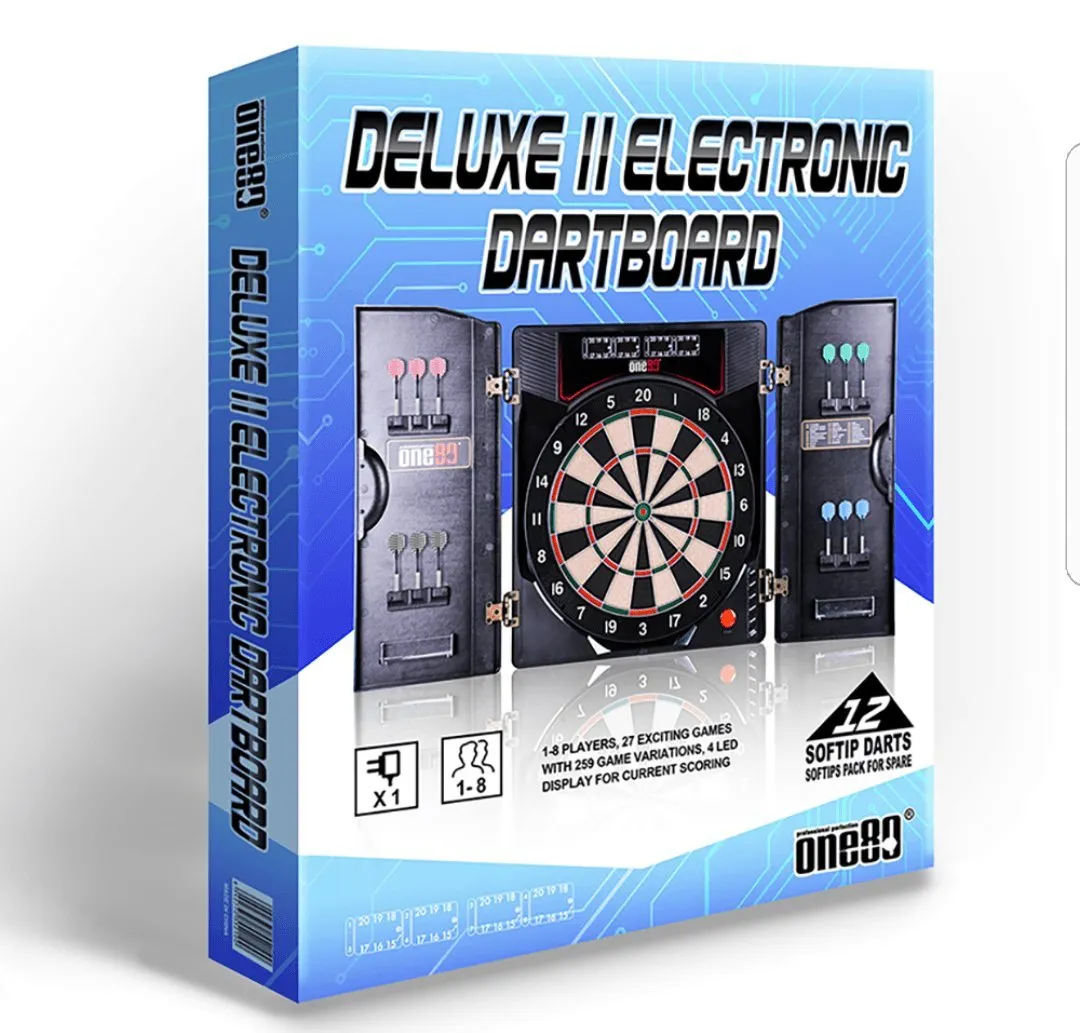 One80 Deluxe II High Quality Electronic Dartboard with Cabinet
