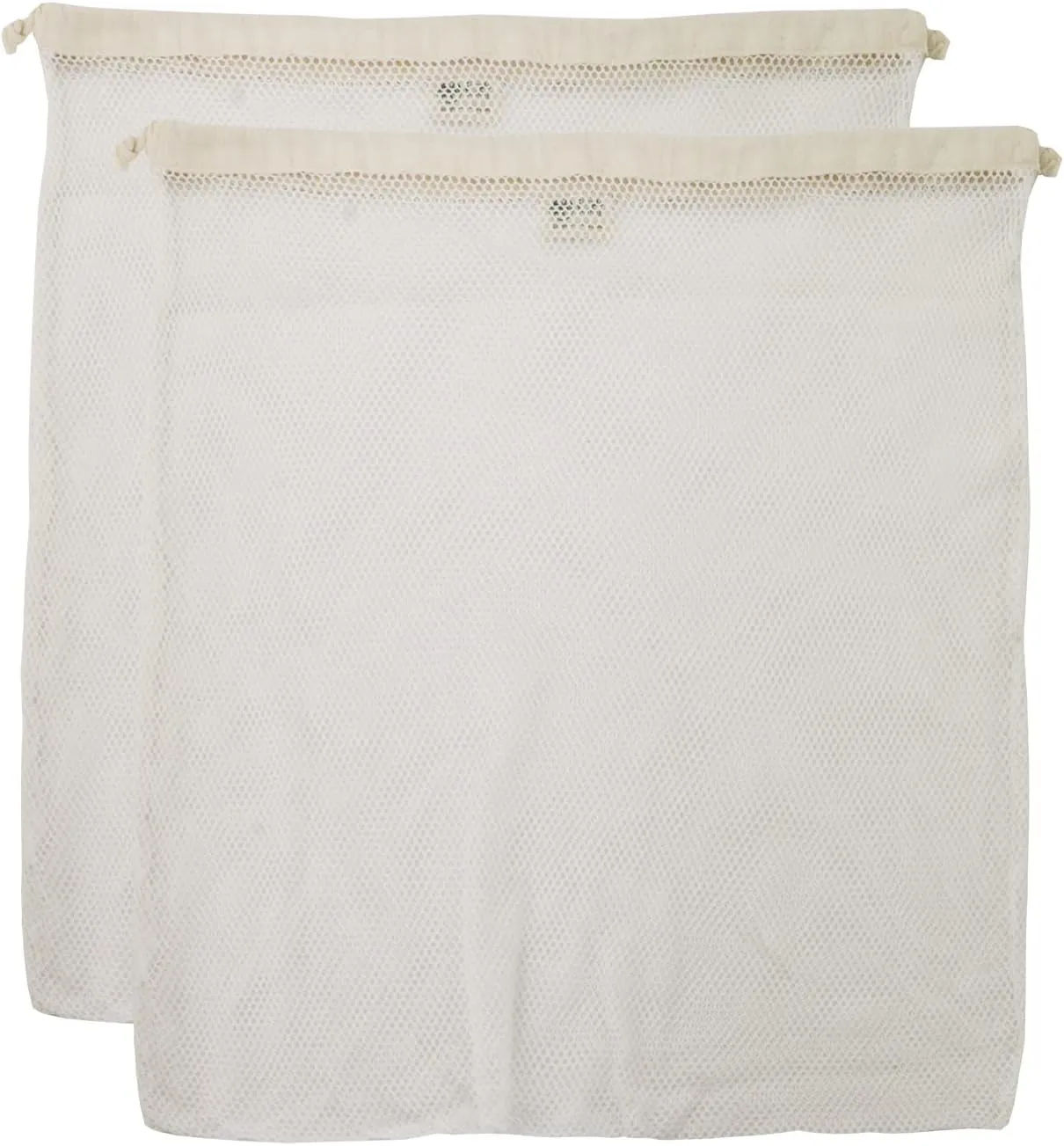 Organic Cotton Mesh Laundry Bag; Machine Washing Bags for Delicates, Lingerie and Garments, X-Large 2 pack