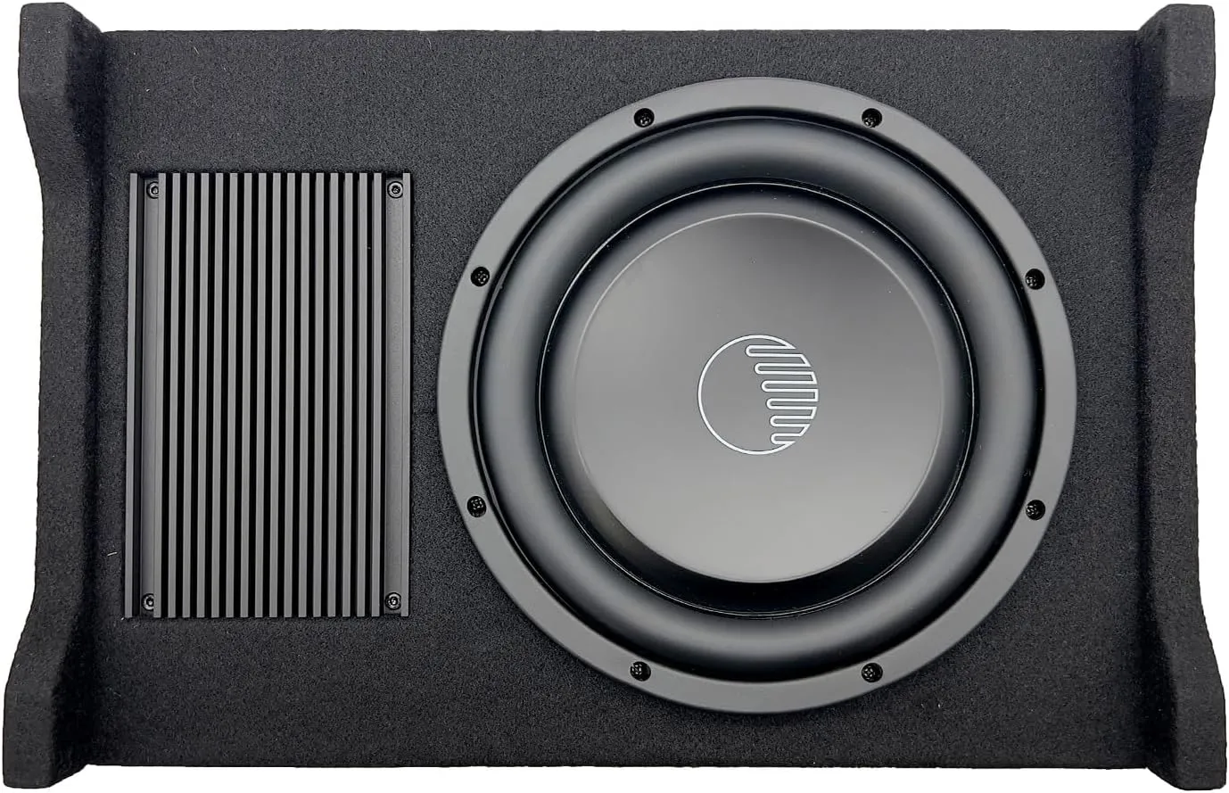 ORION Cobalt CPE80 8” 800W Max Active Down-Firing Subwoofer Thin Enclosure with Built-in Amplifier – Slim Loaded Sub for Tight Spaces in Cars and Trucks, Air-Tight Sealed Shallow Mount Enclosure