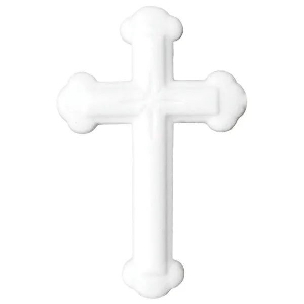 Ornate White Cross Pressed Sugar Decoration