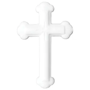 Ornate White Cross Pressed Sugar Decoration