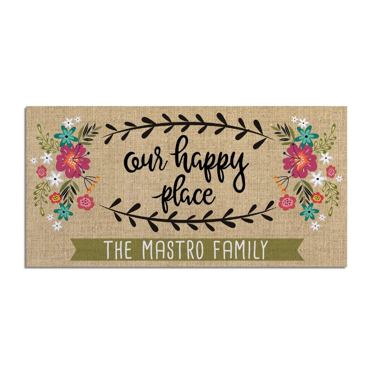 Our Happy Place - Ð 12x27 Inch Entry Mat