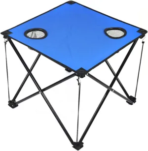 Outdoor Folding Table Compact Lightweight Camping Desk with Cup Holders Portable Picnic Table for Easy Setup and