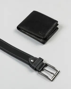 Pack Of 1 Black Wallet And 1 Jade Black Belt