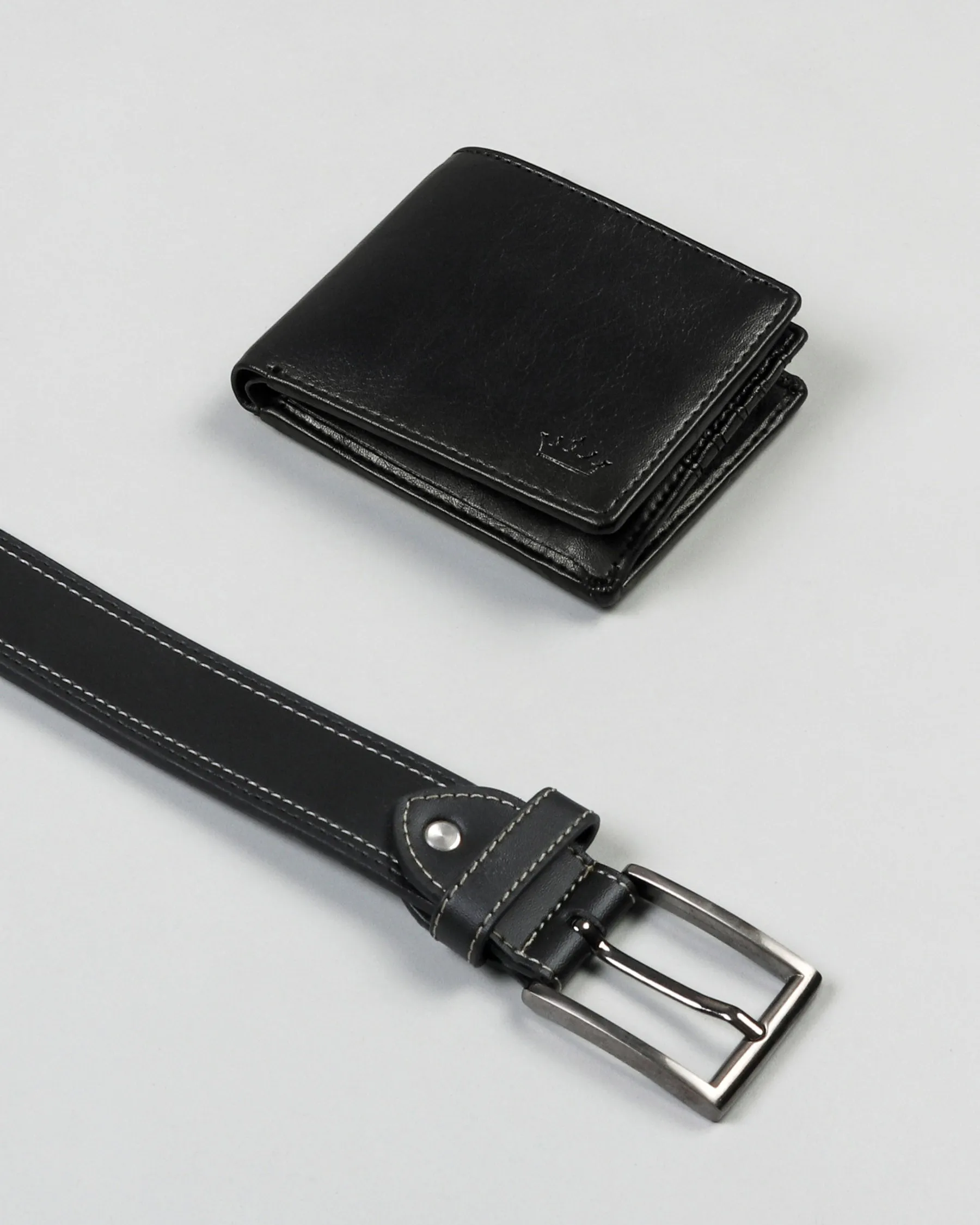 Pack Of 1 Black Wallet And 1 Jade Black Belt