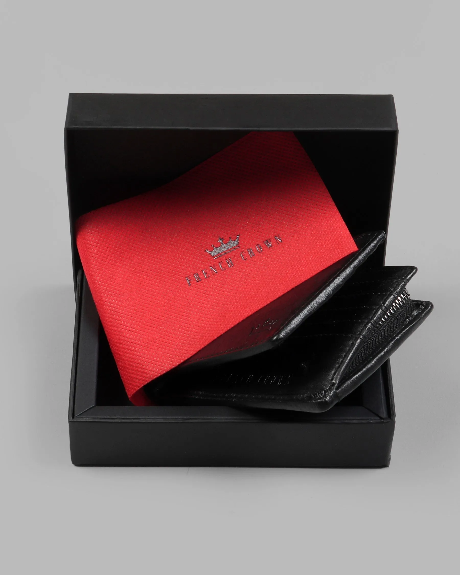 Pack Of 1 Black Wallet And 1 Jade Black Belt