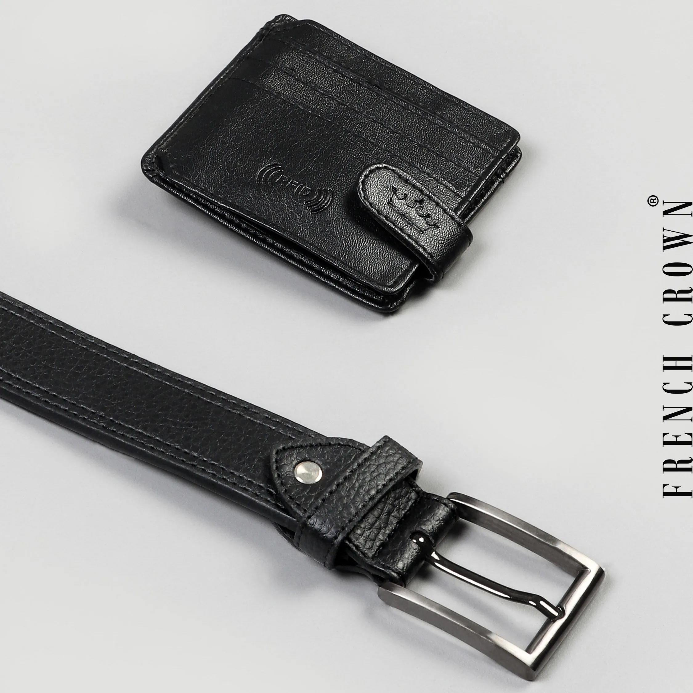 Pack Of 1 Jade Black Wallet And 1 Jade Black Belt