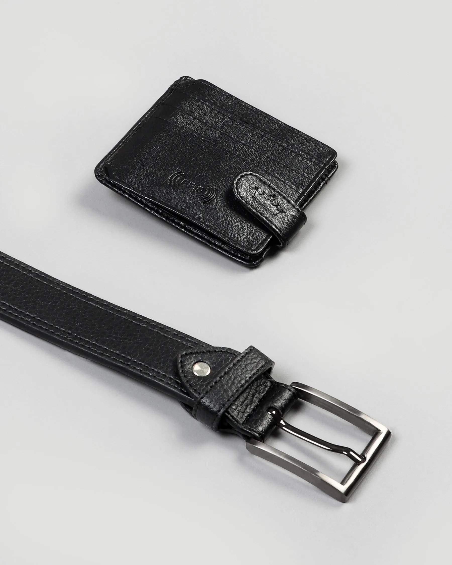 Pack Of 1 Jade Black Wallet And 1 Jade Black Belt