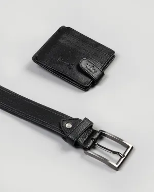 Pack Of 1 Jade Black Wallet And 1 Jade Black Belt