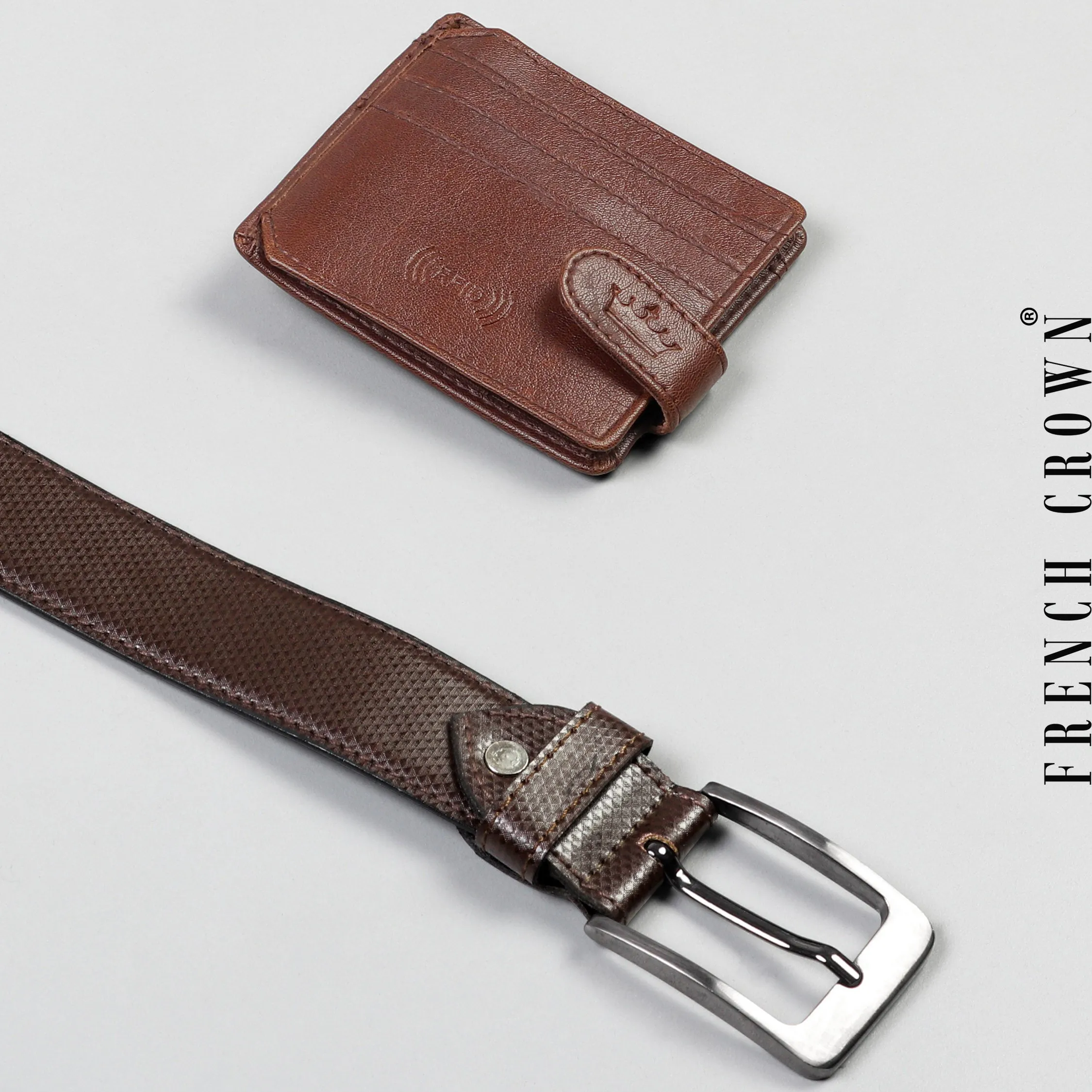 Pack Of 1 Tan Wallet And 1 Tan Belt