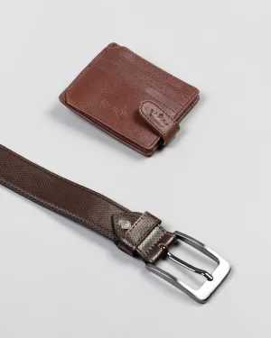 Pack Of 1 Tan Wallet And 1 Tan Belt
