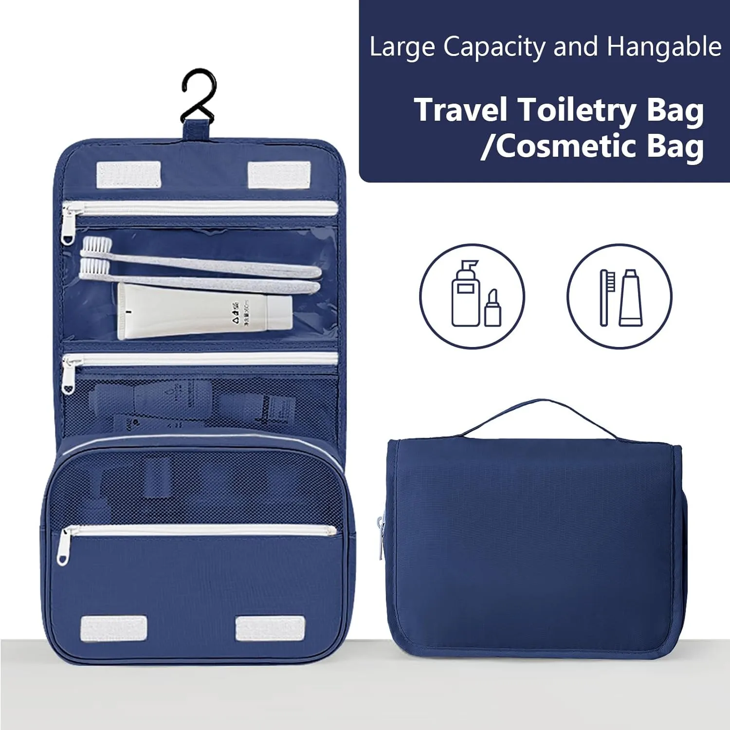 Packing Cubes for Travel - 9 Set Large Travel Cubes Luggage Organizer Bags Set With Laundry Bags/Shoe Bag/Toiletry Bag (Navy Blue)