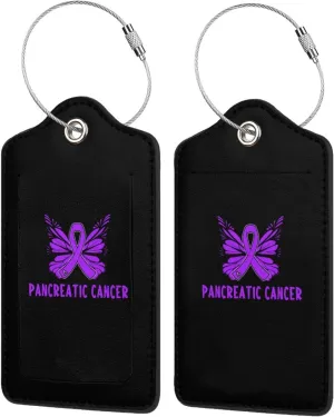 Pancreatic Cancer Awareness 2 Leather Luggage Tags for Bags for Men Women9