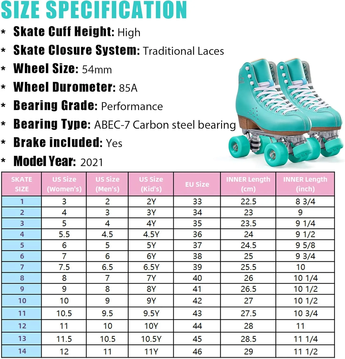 PAPAISON Roller Skates for Women and Men, Deluxe 2 Layer Microfiber Leather Double Row-Classic Roller Skates for Girls, Professional Outdoor Indoor Quad-Skates for Kids & Adults…