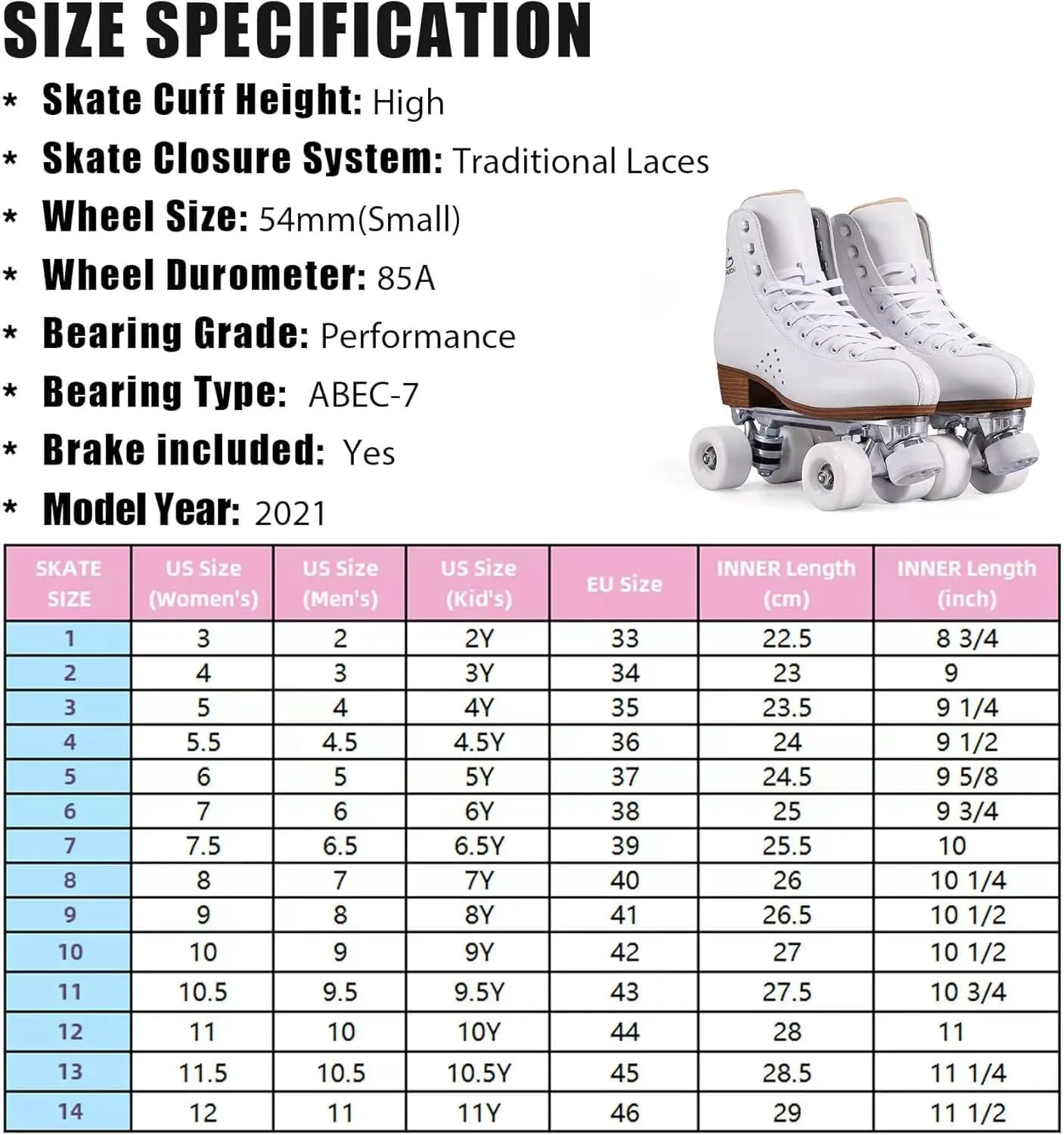 PAPAISON Roller Skates for Women and Men, Deluxe 2 Layer Microfiber Leather Double Row-Classic Roller Skates for Girls, Professional Outdoor Indoor Quad-Skates for Kids & Adults…