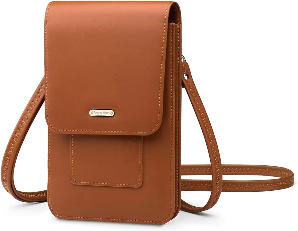 Peacocktion Small Crossbody Bags for Women, RFID Leather Wallet Women, Travel Cell Phone Purses with Card Slots