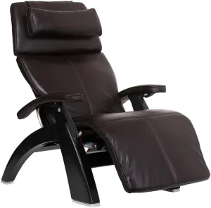Perfect Chair Human Touch PC-610 Omni-Motion Series 2 Power Recline Black Matte Wood Base Zero-Gravity Recliner - Espresso Premium Leather