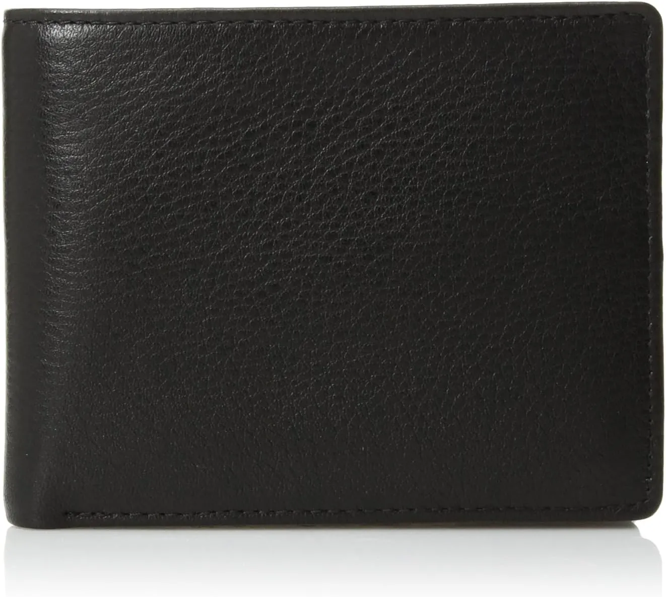 Perry Ellis Men's Park Avenue 100% Leather Wallet with Passcase, Bifold, Durable & Versatile, Black
