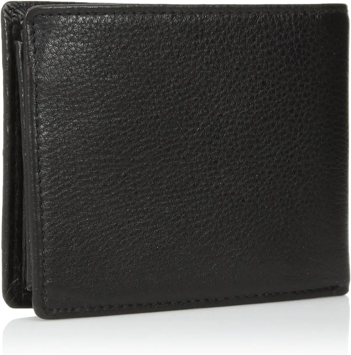 Perry Ellis Men's Park Avenue 100% Leather Wallet with Passcase, Bifold, Durable & Versatile, Black
