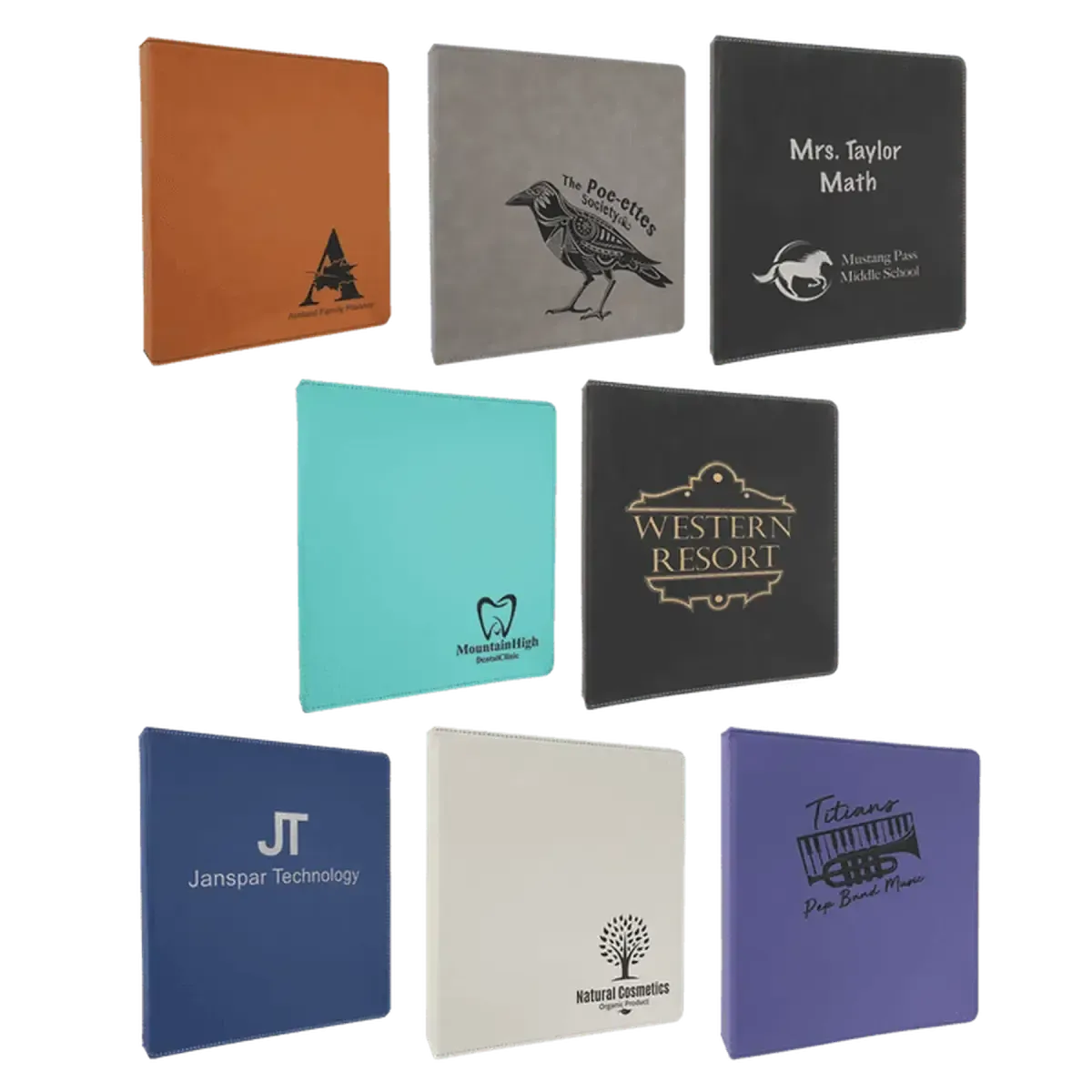 Personalized 3-Ring Binder and Organizer in Leatherette Colors