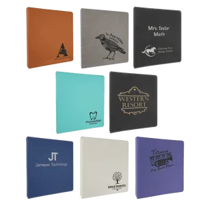 Personalized 3-Ring Binder and Organizer in Leatherette Colors