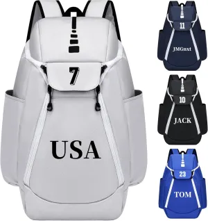 Personalized Basketball Backpack for Men/Women - Custom Name & Logo, Adjustable Straps for Sports, Gym