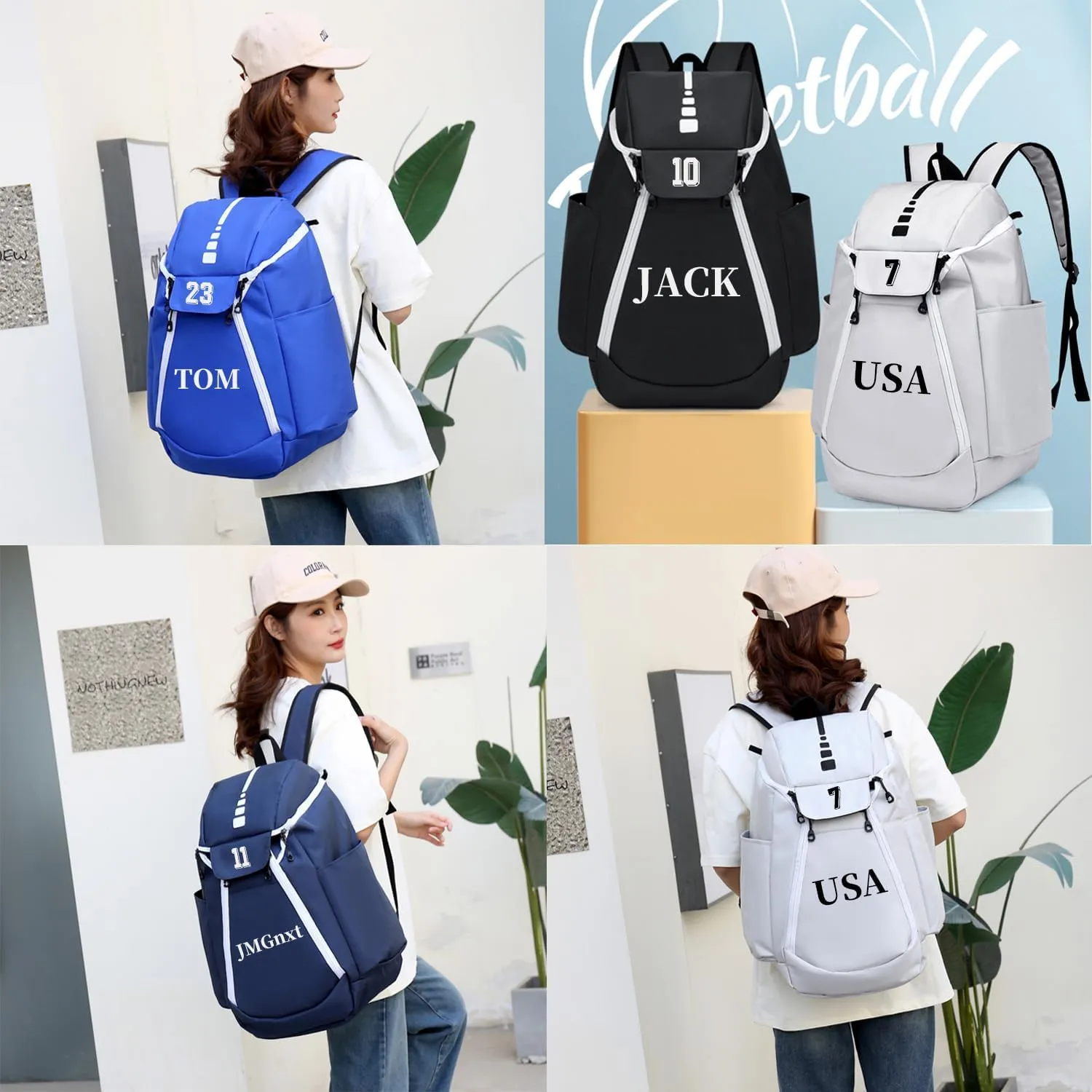 Personalized Basketball Backpack for Men/Women - Custom Name & Logo, Adjustable Straps for Sports, Gym